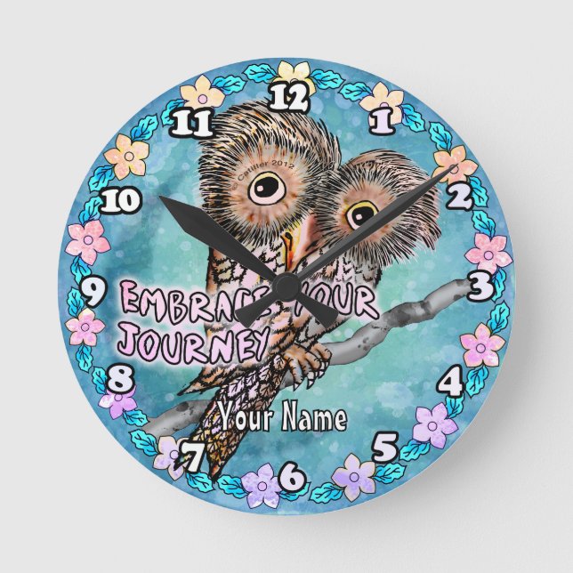 Owl Journey Round Clock (Front)