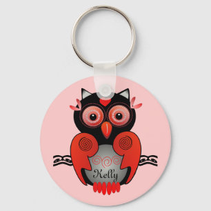 Owl keychain with name