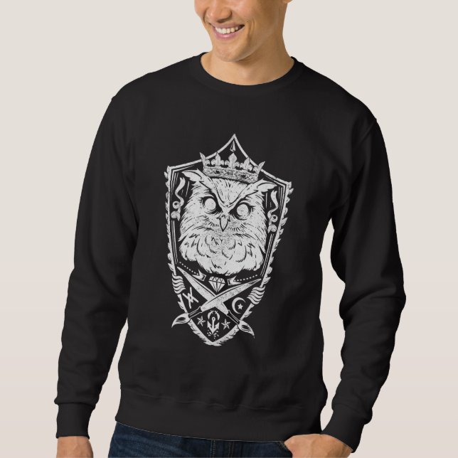 Owl King Of The Night Grunge Aesthetic Spirit Anim Sweatshirt (Front)