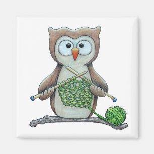 Owl Knitter Magnet