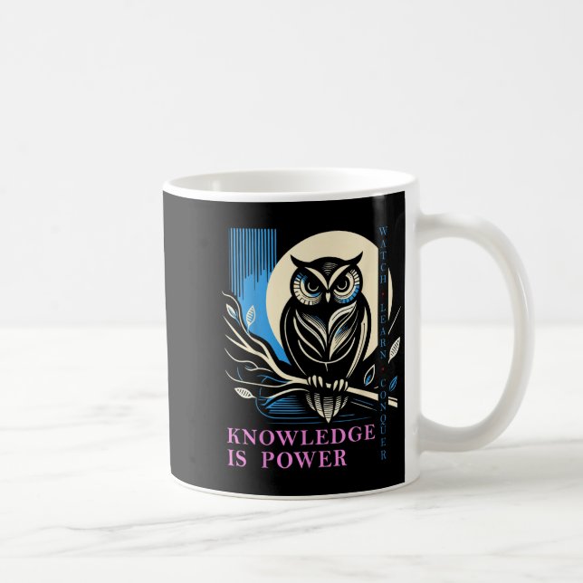 Owl - Knowledge Is Wer - Wisdom Owl Design  Coffee Mug (Right)