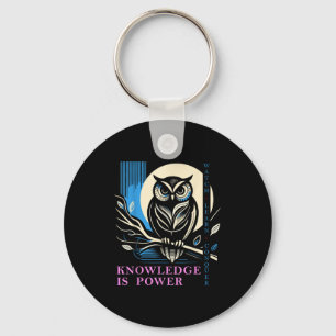 Owl - Knowledge Is Wer - Wisdom Owl Design  Key Ring