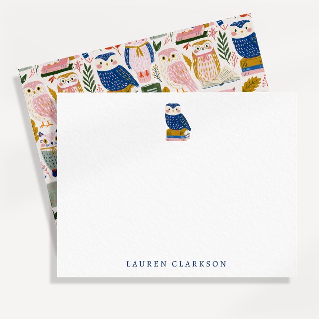 Owl Library Kids Note Card (Creator Uploaded)