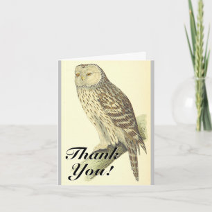 Owl Like Bird, "Thank You!", Vintage Style Card