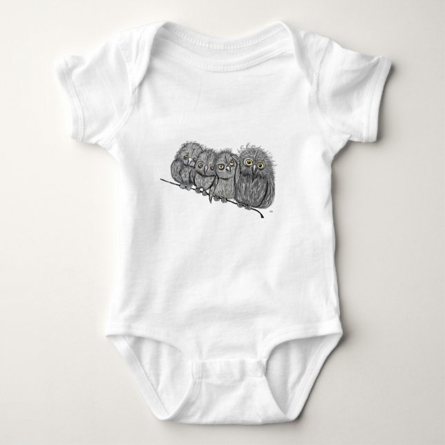 Owl line baby bodysuit (Front)