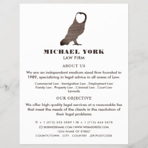 Owl Logo, Legal Services Advertising Flyer
