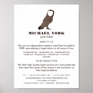 Owl Logo, Legal Services Advertising Poster