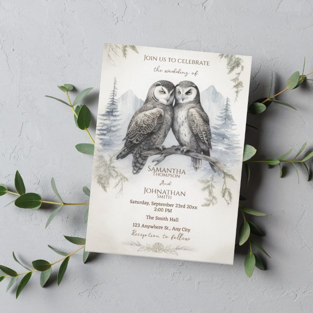 Owl Love Rustic  Invitation (Creator Uploaded)