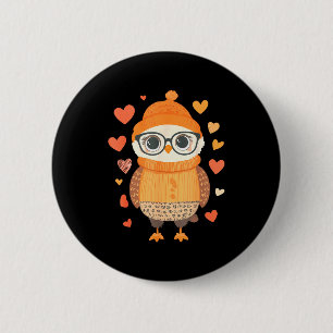 Owl Lover Heart Girls Valentine’s Day Women Owl 6 Cm Round Badge