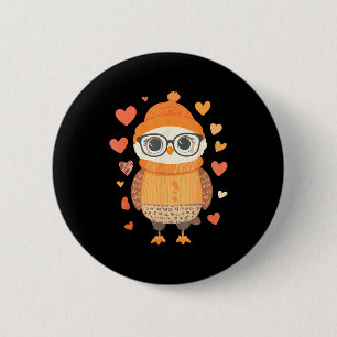 Owl Lover Heart Girls Valentine’s Day Women Owl 6 Cm Round Badge