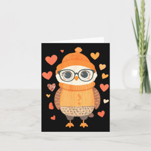 Owl Lover Heart Girls Valentine’s Day Women Owl  Card