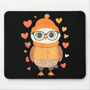 Owl Lover Heart Girls Valentine’s Day Women Owl  Mouse Pad