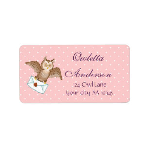 Owl mail address label