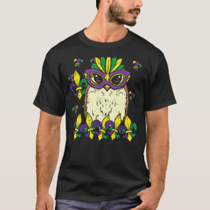 Owl Mardi Gras Mask Cute Carnival Bird Animal Men T-Shirt