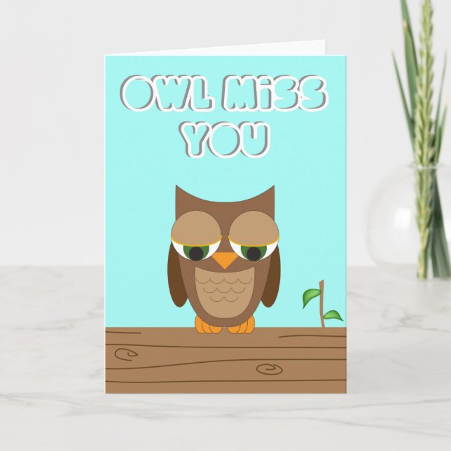 Owl Miss You Card (Front)