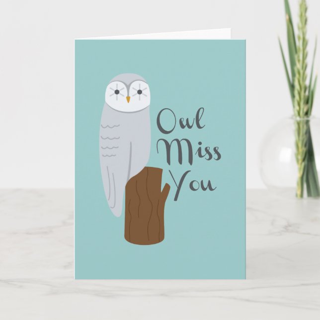 Owl Miss You Card (Front)