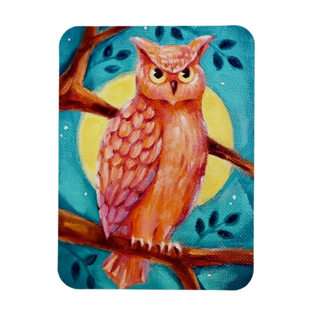 Owl & Moon Magnet (Vertical)