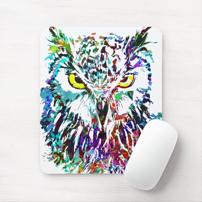 Owl Mouse Pad | Colourful Owl Mousepad | Owlet (With Mouse)