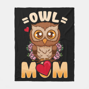 Owl Mum Gift For Owner Owl Mum Fleece Blanket