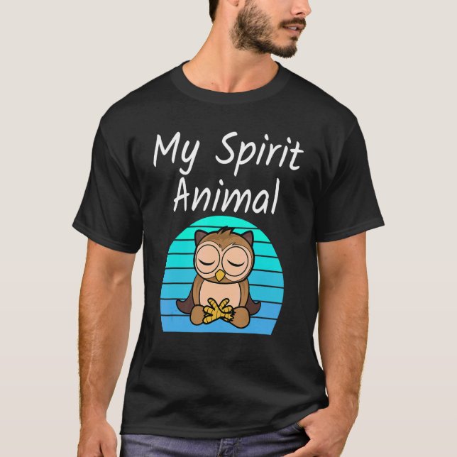 Owl My Spirit Animal Relaxing Mediation Yoga Owls T-Shirt (Front)