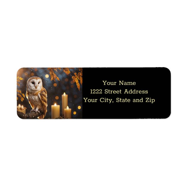 Owl Mystical Magical Enchanting Return Address Label (Front)