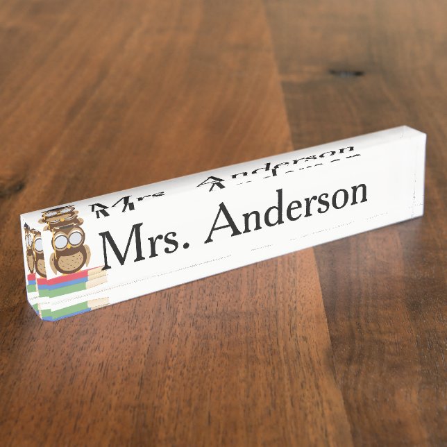 Owl Nameplate for desk (Side)