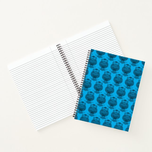 Owl (neon blue) - Notebook (Inside)