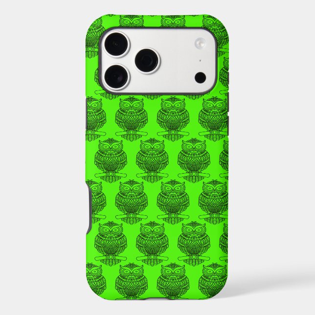 Owl (neon green) - iPhone Case (Back)