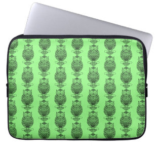 Owl (neon green) - Laptop Sleeve
