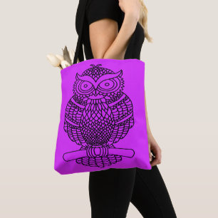 Owl (neon purple) - Tote Bag