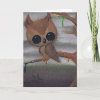 owl never give in greeting card