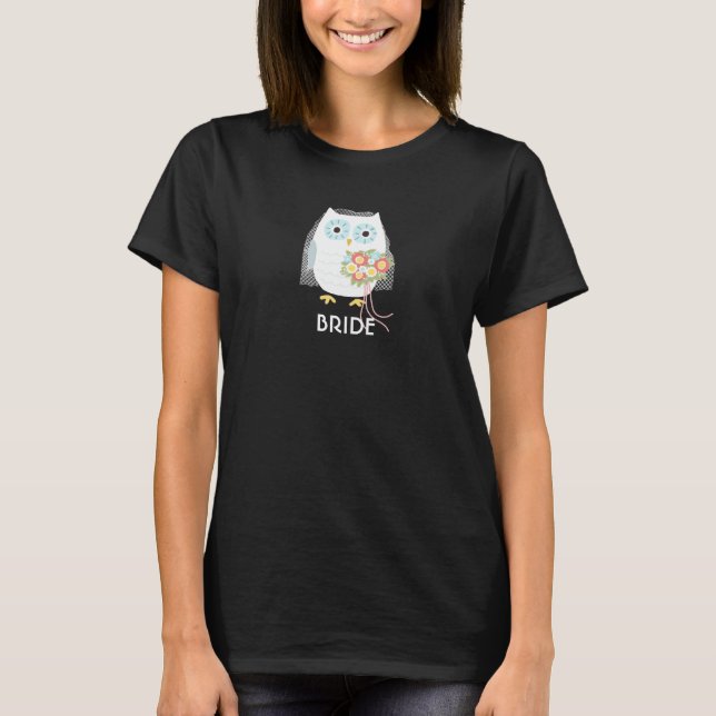 Owl Newlywed Bride Cute New Mrs Funny T-Shirt (Front)