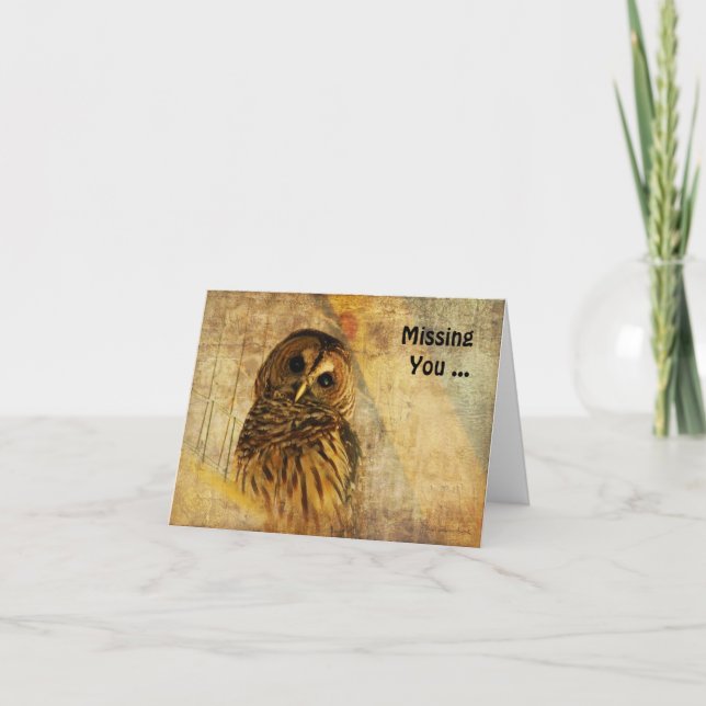 Owl Note Card - Missing You (Front)