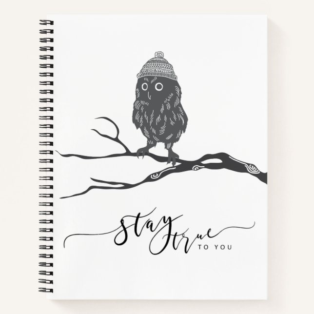 Owl Notebook - Stay True To You - Be Yourself (Front)