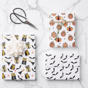 OWL-O-WEEN Halloween Gift Wrap Sheets