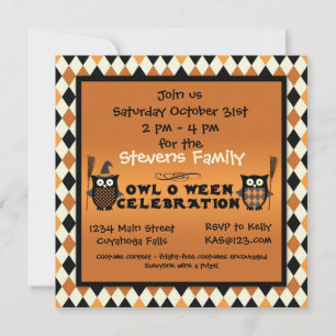 Owl O Ween Halloween Party Invitation