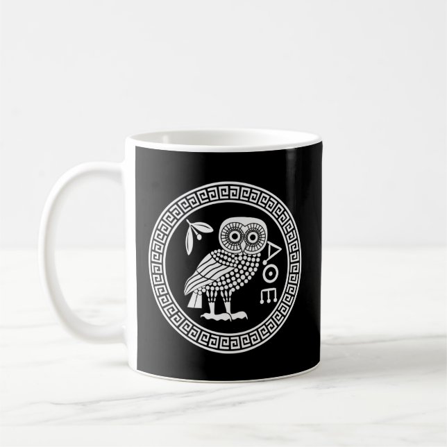 Owl Of Athena Ancient Greek Mythology Is Athena'S  Coffee Mug (Left)