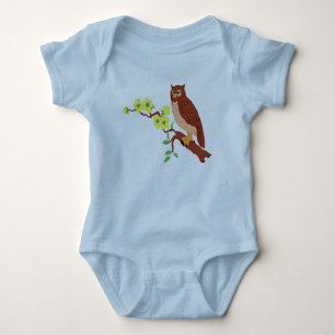Owl on a Branch Baby  Bodysuit