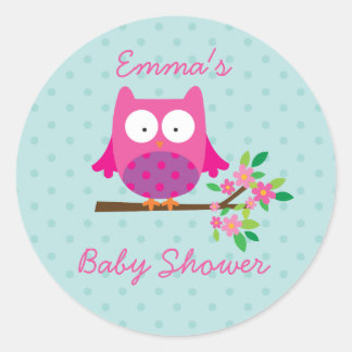 Owl on a Branch Personalised Sticker for Girl