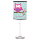 Owl on a Branch Personalised Table Lamp for Girl