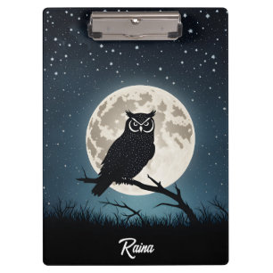 Owl on a Magical Night Clipboard