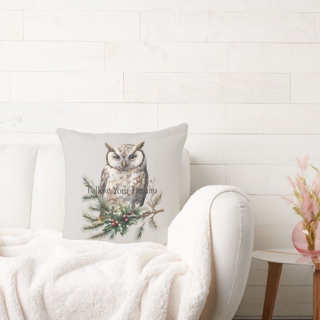Owl on Branch  Cushion (Couch)