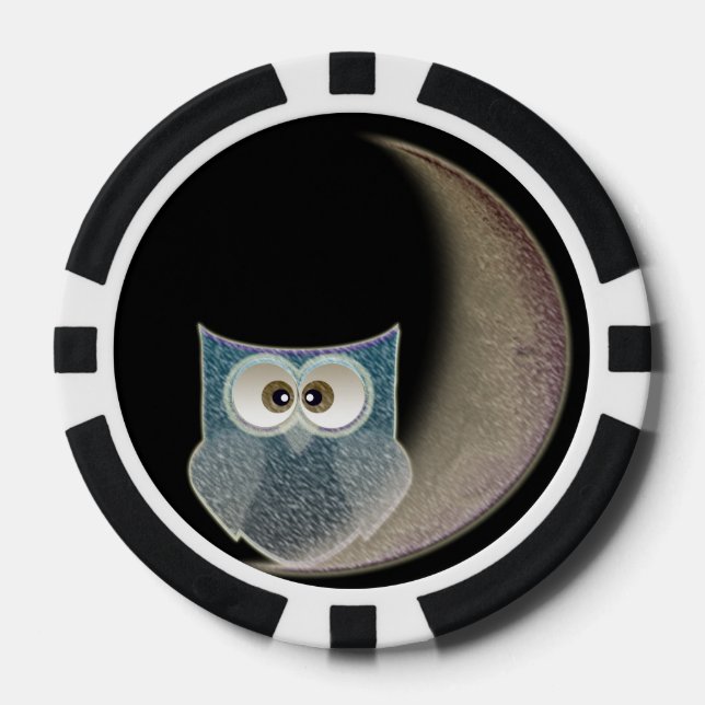 Owl on the Moon Chip Poker (Front)