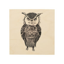 Owl on Wood Panel