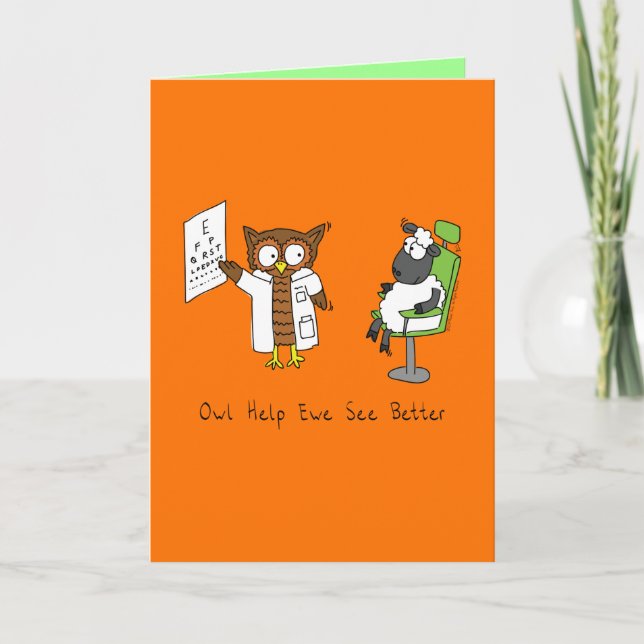 Owl Optometrist - Sheep Glasses Greeting Card (Front)