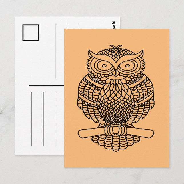 Owl (orange) - Postcard (Front/Back)