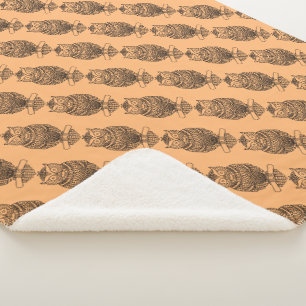 Owl (orange) - Sherpa Blanket