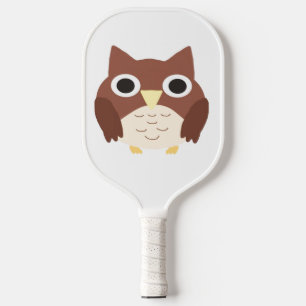 owl painting art pickleball paddle