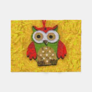Owl painting fleece blanket