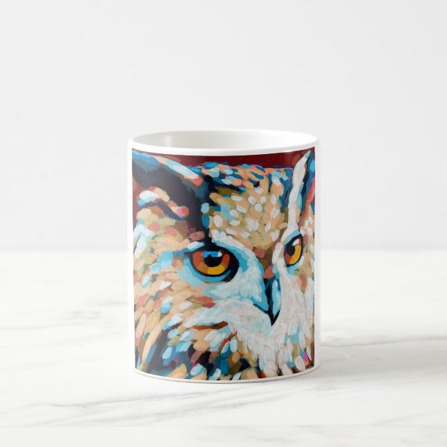 Owl Painting - Gift for Animal Lovers Coffee Mug (Center)